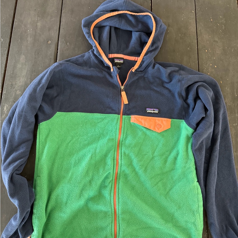 Patagonia Navy, Melon and Kelly Greeb Fleece Jacket